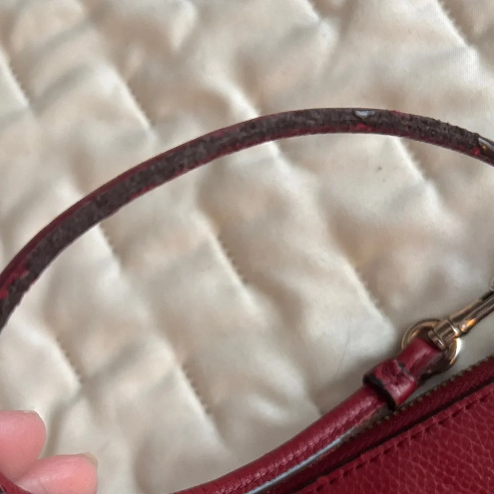 Coach Burgundy Leather Wristlet